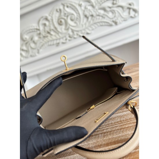 Kelly imported Epsom leather semi handmade hand sewn wax thread