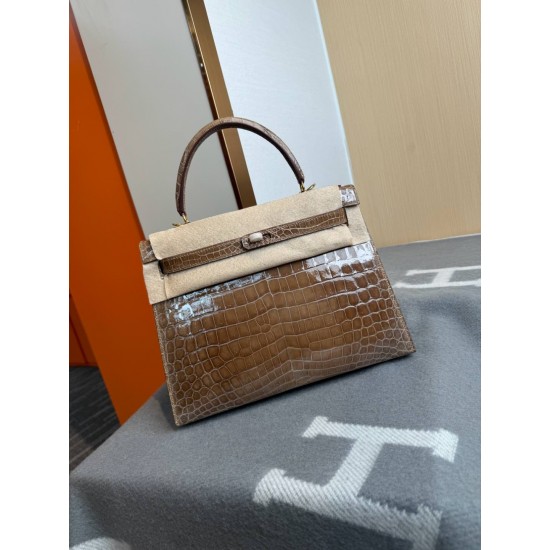 KL28 High Light Nile Crocodile Skin Kelly 28cm