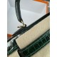 KL25 Amber Yellow Highlighting Nile Crocodile Skin Kelly 25cm