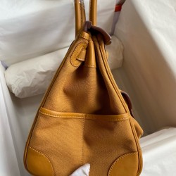 Hand sewn Birkin 35cm Cargo swift woven fabric sesame silver buckle