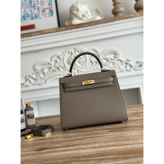 Kelly imported Epsom leather semi handmade hand sewn wax thread Kelly imported Epsom leather semi handmade hand sewn wax thread