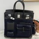 Swift Treasure Blue/Black Birkin HAC 40cm Cargo Canvas Series Swift Treasure Blue/Black Birkin HAC 40cm Cargo Canvas Series