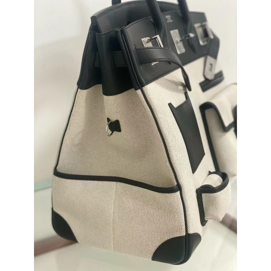Swift Leather Black Birkin HAC 40cm Cargo Canvas Series Swift Leather Black Birkin HAC 40cm Cargo Canvas Series
