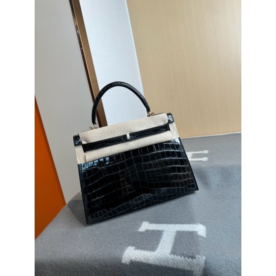 KL28 High Light Nile Crocodile Skin Kelly 28cm