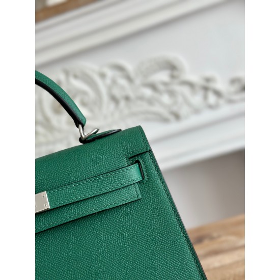 Kelly imported Epsom leather semi handmade hand sewn wax thread Kelly imported Epsom leather semi handmade hand sewn wax thread