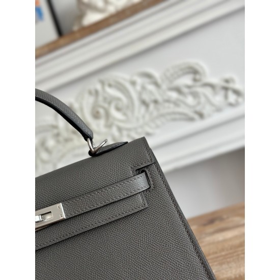 Kelly imported Epsom leather semi handmade hand sewn wax thread Kelly imported Epsom leather semi handmade hand sewn wax thread