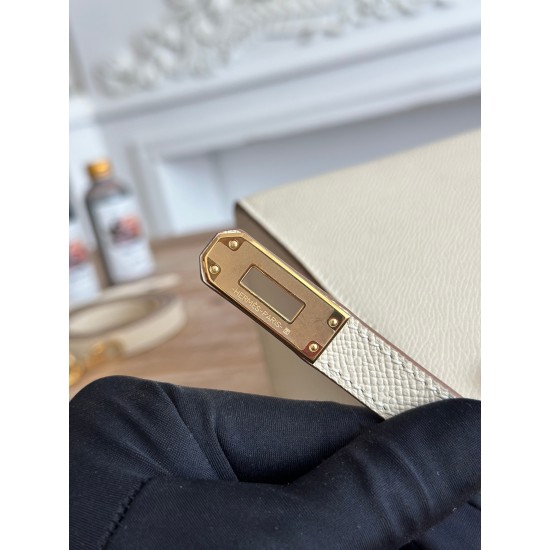 Kelly imported Epsom leather semi handmade hand sewn wax thread Kelly imported Epsom leather semi handmade hand sewn wax thread