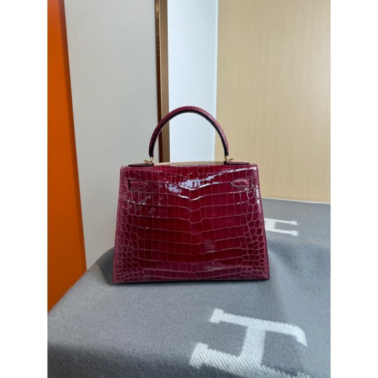 KL28 High Light Nile Crocodile Skin Kelly 28cm
