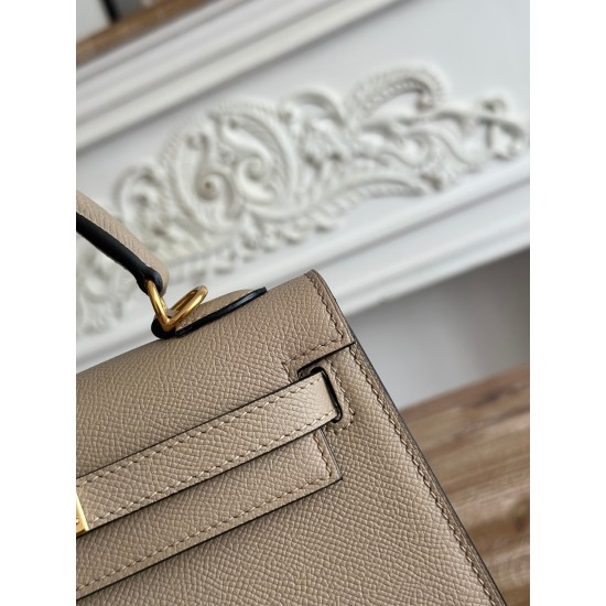 Kelly imported Epsom leather semi handmade hand sewn wax thread