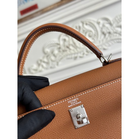 Kelly imported Epsom leather semi handmade hand sewn wax thread Kelly imported Epsom leather semi handmade hand sewn wax thread