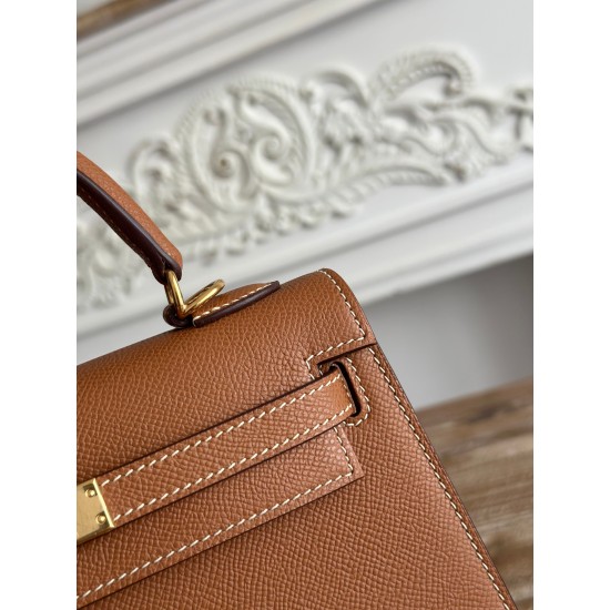 Kelly imported Epsom leather semi handmade hand sewn wax thread Kelly imported Epsom leather semi handmade hand sewn wax thread