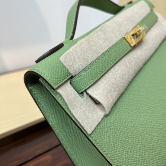 Kelly imported Epsom leather semi handmade hand sewn wax thread