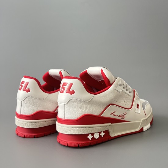 Trainer Low Top Casual Board Shoes White Red Men's