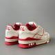 Trainer Low Top Casual Board Shoes White Red Men's
