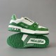 Trainer Low Top Casual Board Shoes White Green Men's