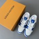 Trainer Low Top Casual Board Shoes White Blue Men's