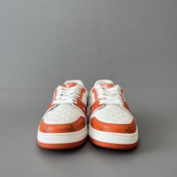 Trainer Low Top Casual Board Shoes White Orange Men's