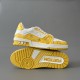 Trainer Low Top Casual Board Shoes White Yellow Men's