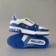 Trainer Low Top Casual Board Shoes White Blue Men's