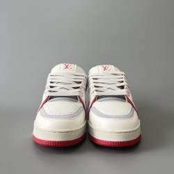 Trainer Low Top Casual Board Shoes White Red Men's