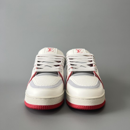 Trainer Low Top Casual Board Shoes White Red Men's