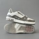 Trainer Low Top Casual Board Shoes White Gray Men's