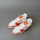 Trainer Low Top Casual Board Shoes White Orange Men's