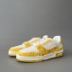 Trainer Low Top Casual Board Shoes White Yellow Men's