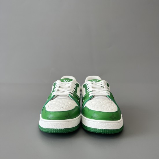 Trainer Low Top Casual Board Shoes White Green Men's