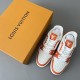 Trainer Low Top Casual Board Shoes White Orange Men's