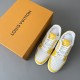 Trainer Low Top Casual Board Shoes White Yellow Men's