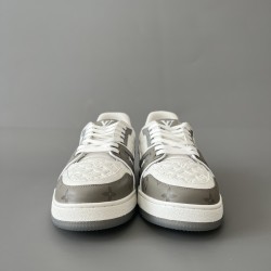 Trainer Low Top Casual Board Shoes White Gray Men's