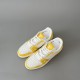 Trainer Low Top Casual Board Shoes White Yellow Men's