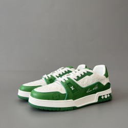 Trainer Low Top Casual Board Shoes White Green Men's