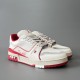 Trainer Low Top Casual Board Shoes White Red Men's