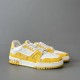 Trainer Low Top Casual Board Shoes White Yellow Men's