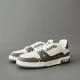 Trainer Low Top Casual Board Shoes White Gray Men's