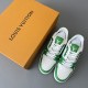 Trainer Low Top Casual Board Shoes White Green Men's