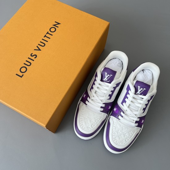 Trainer Low Casual Board Shoes White Purple Men's