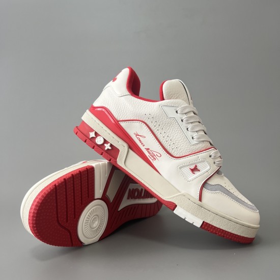 Trainer Low Top Casual Board Shoes White Red Men's