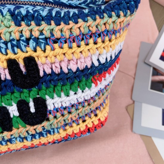 Rainbow Knitting Lunchbox Bag